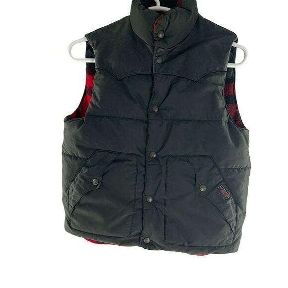 Polo Ralph Lauren Vintage Puffer Vest Unisex L Full Zip Mock Reversible Flannel - Picture 5 of 10